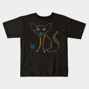 Cat Playing With A Ball Kids T-Shirt